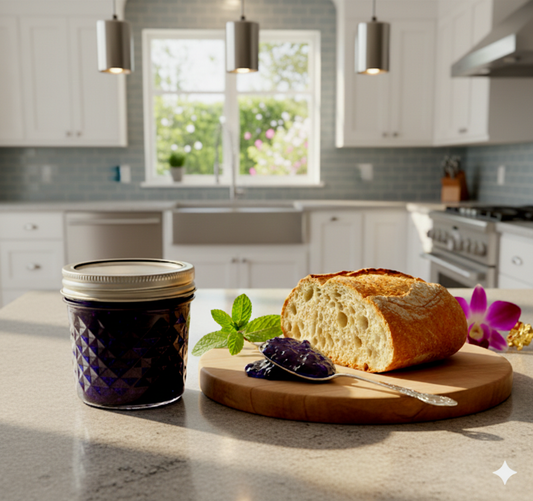 Infused Gourmet Jam – 3,000mg THC, 1,500mg CBD, 1,500mg CBG 4 Oz (Wild Blueberry)