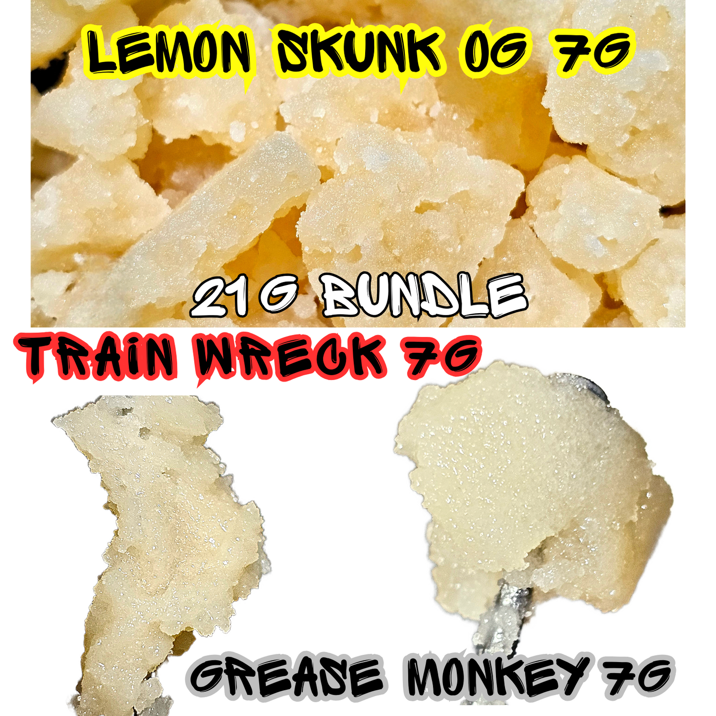 21 G Sugar Wax 95% TRIO 3 Strain BUNDLE