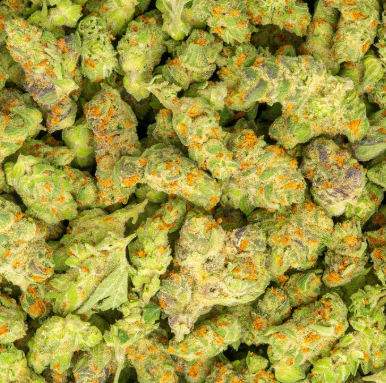 buy online exotic  flower strain sauce purple & orange color, small bud size cheap pounds 
